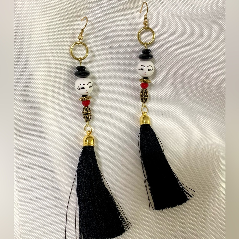 Colorful Tassel Girl Earrings - Picture 4 of 4